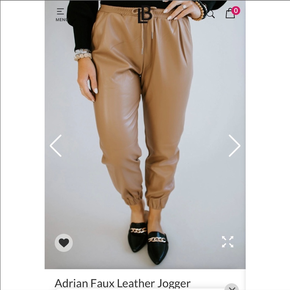 Faux leather joggers